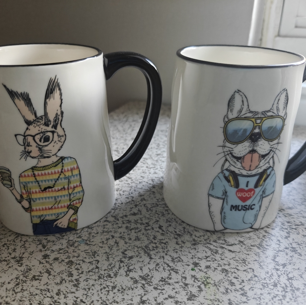 Signature Housewares Hipster Animal Coffee Mug - 6 Piece Set - Picture 5 of 6